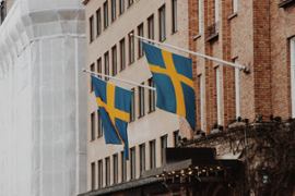 Swedish flags.