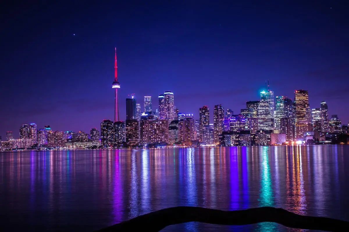 Ontario's waterfront in the evening.