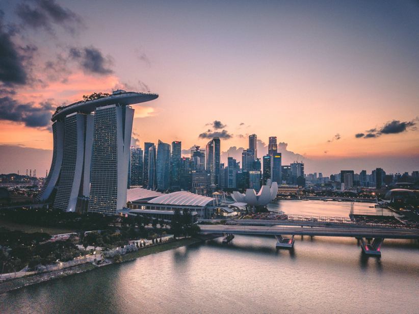 Singapore at dawn.