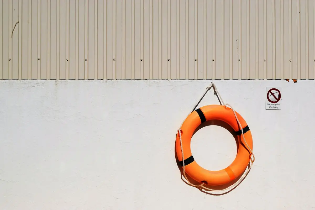 A buoy on a ship.