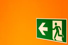 An exit sign.