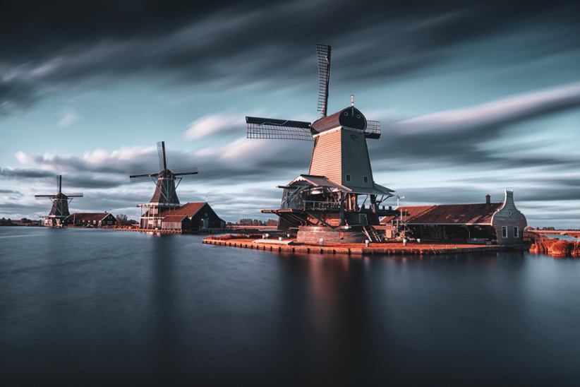 Netherlands and windmills.