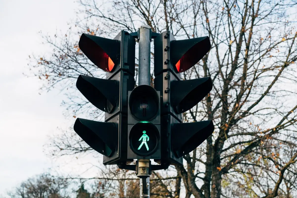 Pedestrians may cross.
