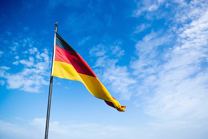 German's national flag waving.