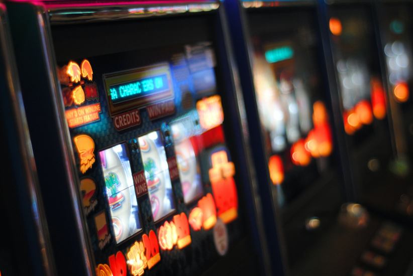 A picture of slot games and machines.