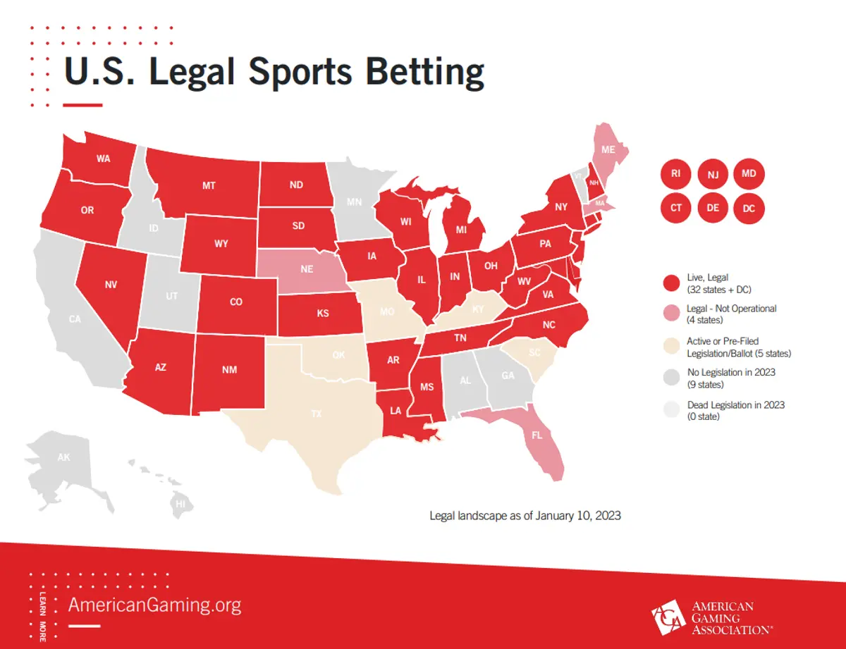 AGA's map of regulated states.