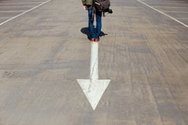 A person going away.