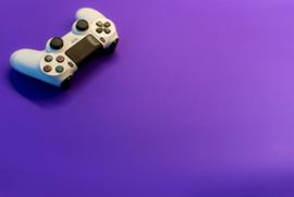 A console joystick.