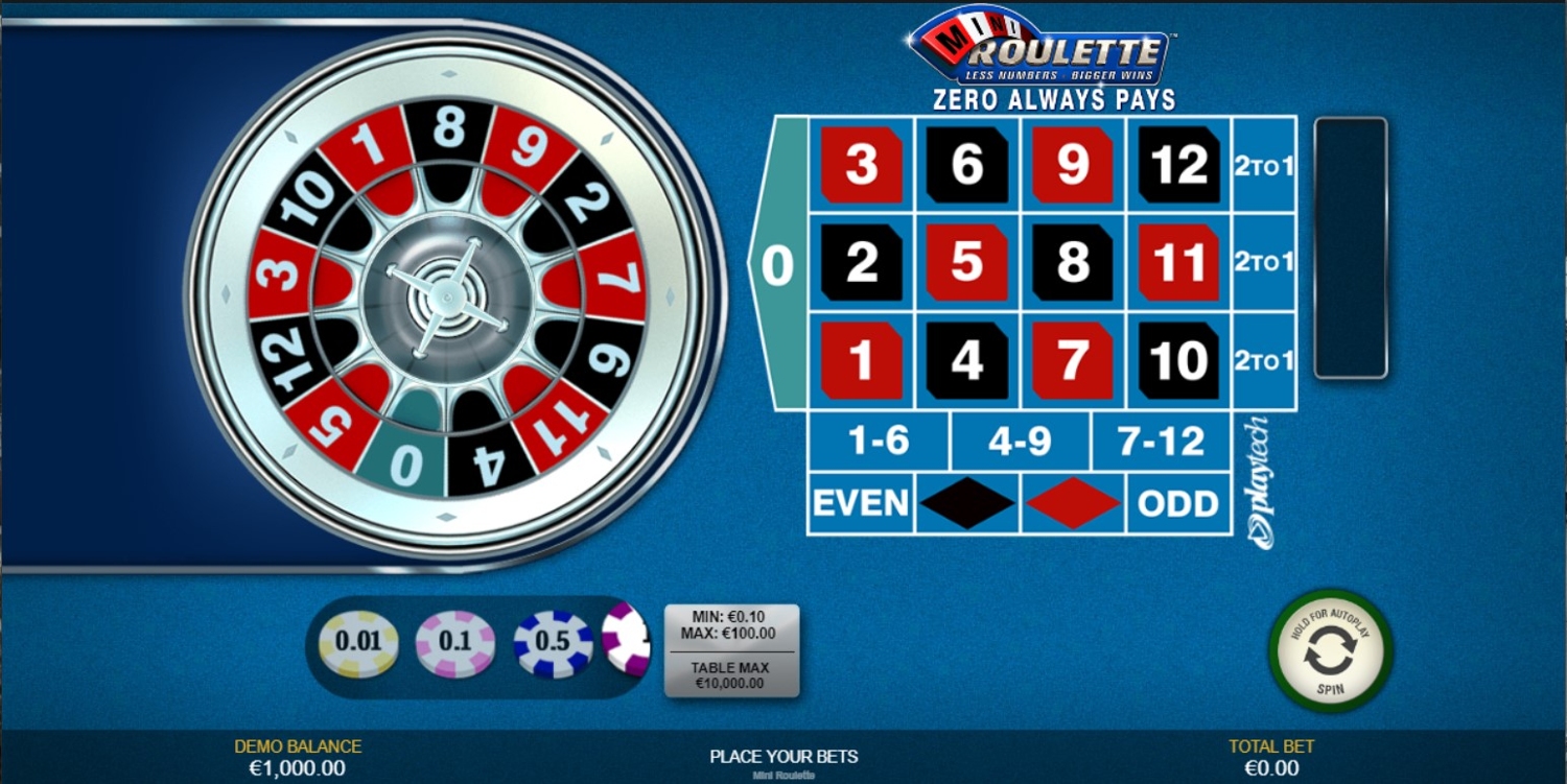 無料のMini Roulette (Playtech)ゲームをプレイしよう