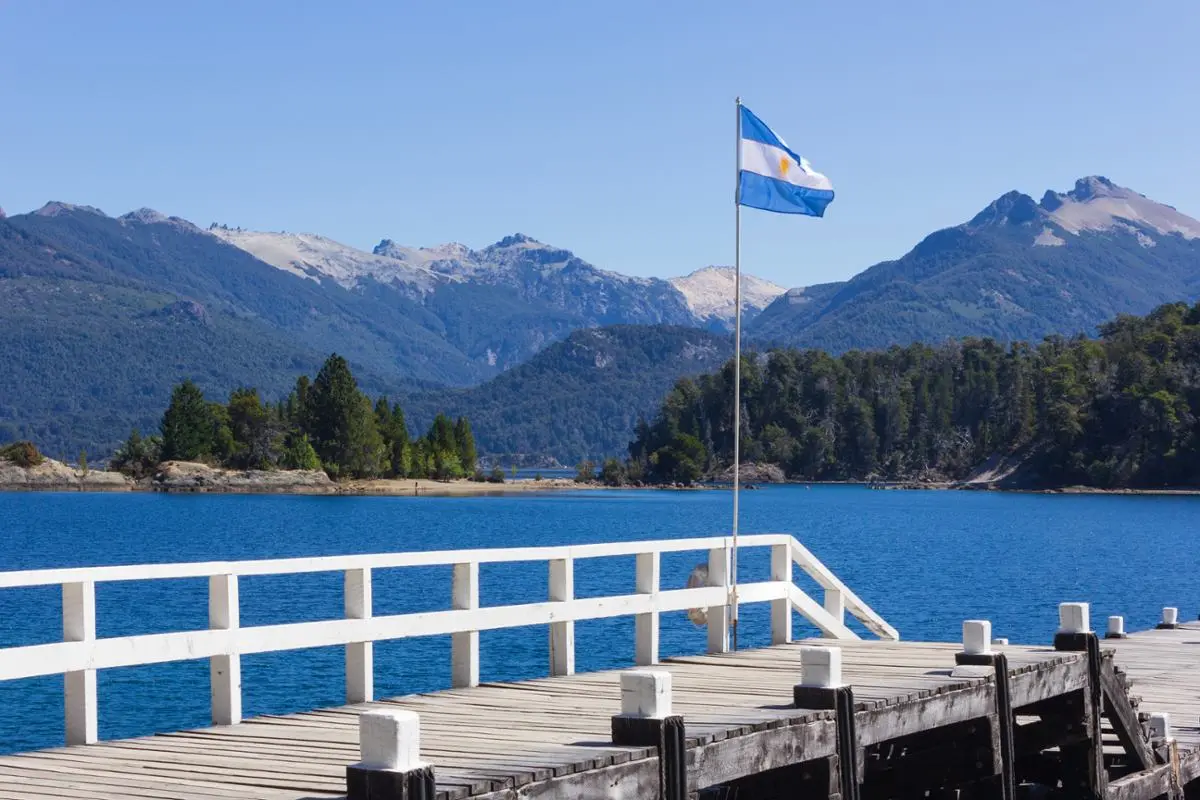 The Argentinian national flag.