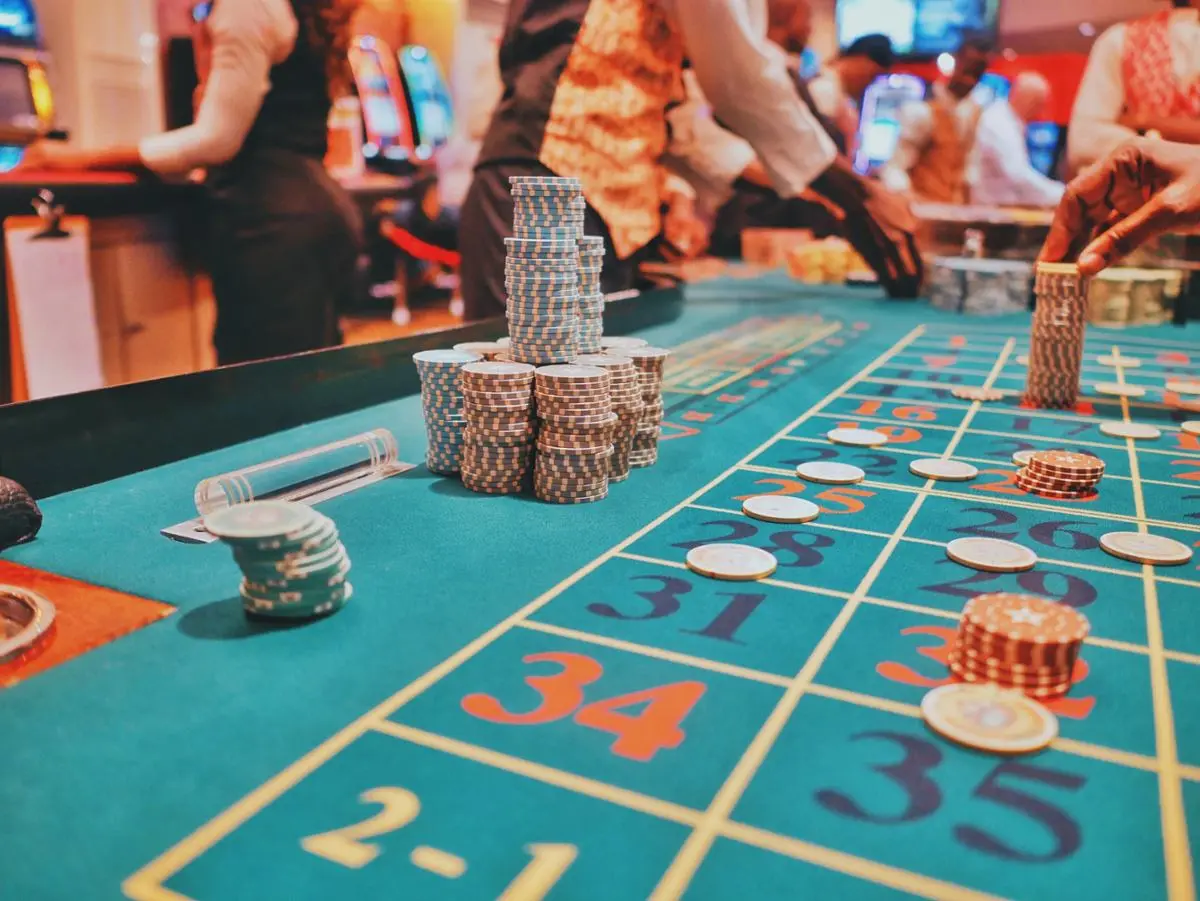 A live casino and a game in progress.