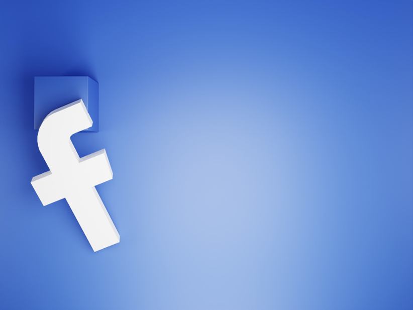 Facebook's officia logo and colour theme.