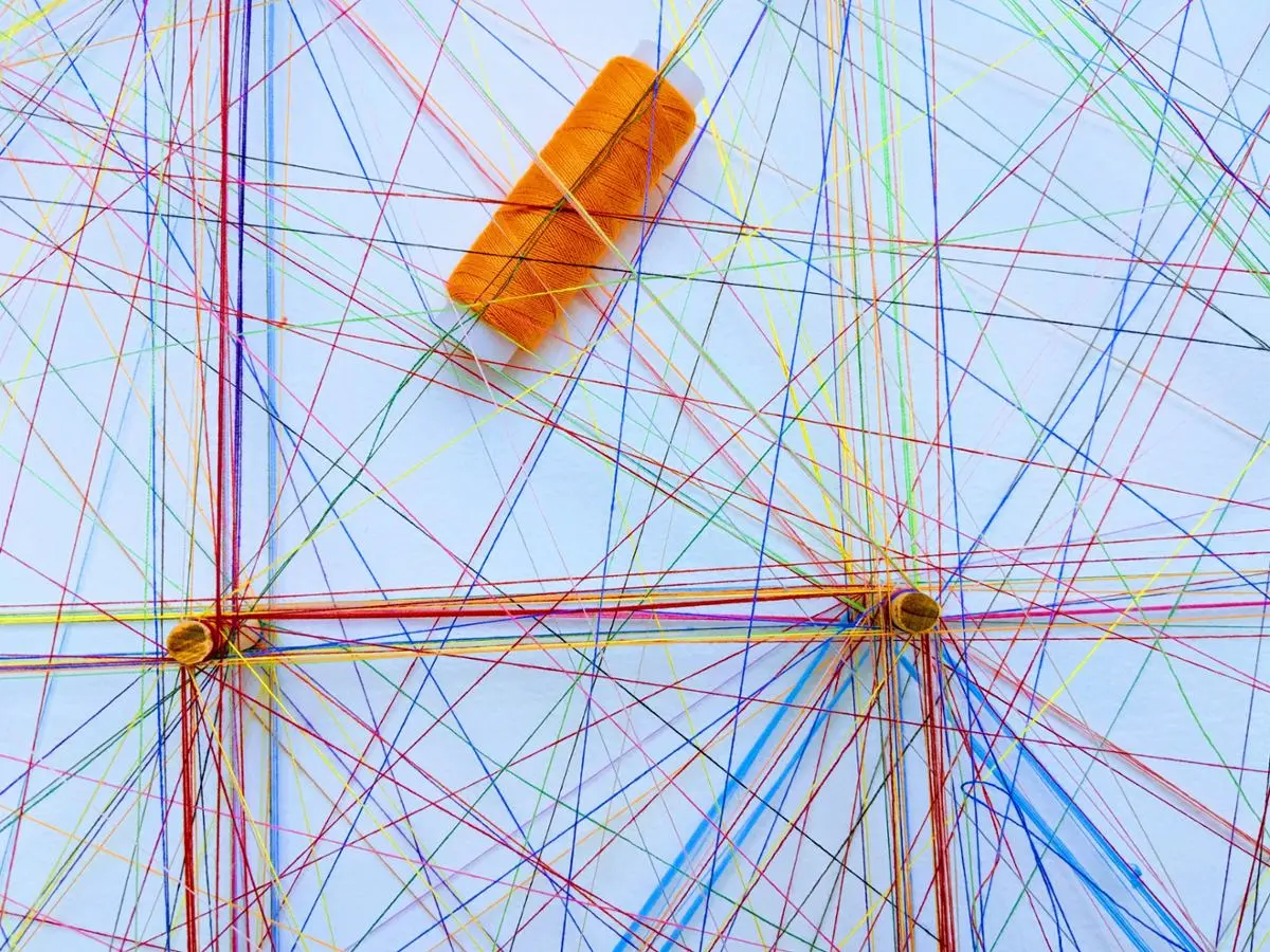 Network of cables and threads.