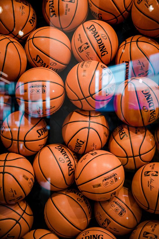 Spalding basketballs.