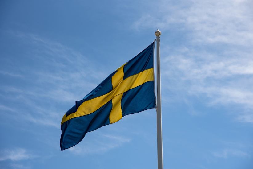 The Swedish national flag.