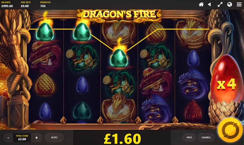 Dragon fire slot game wms