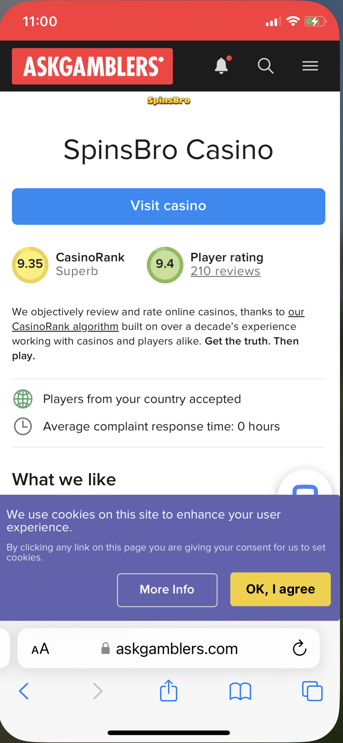 Smokace Casino - The player's account was blocked.