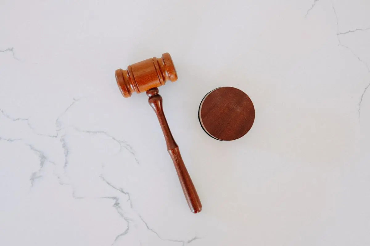 A gavel and scales.