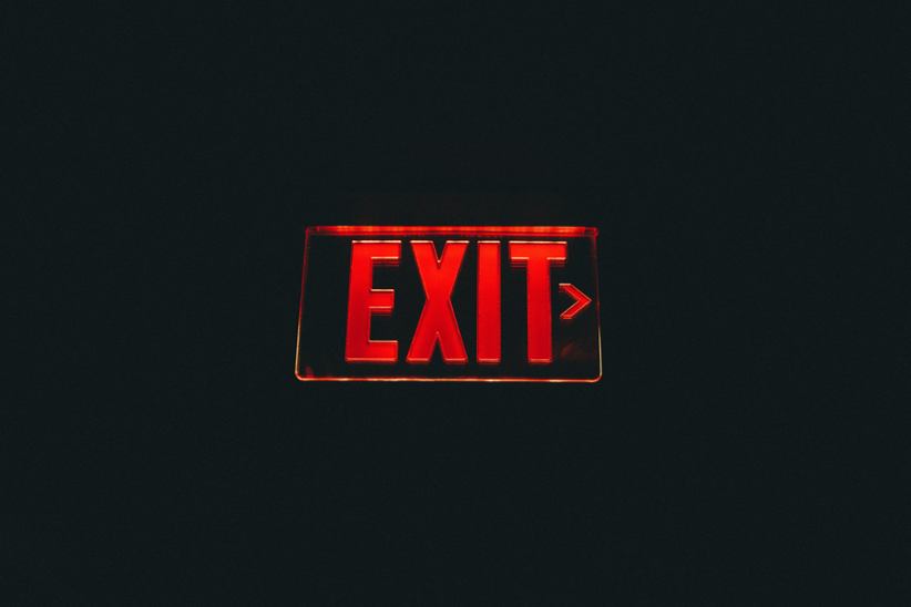 An exit sign.