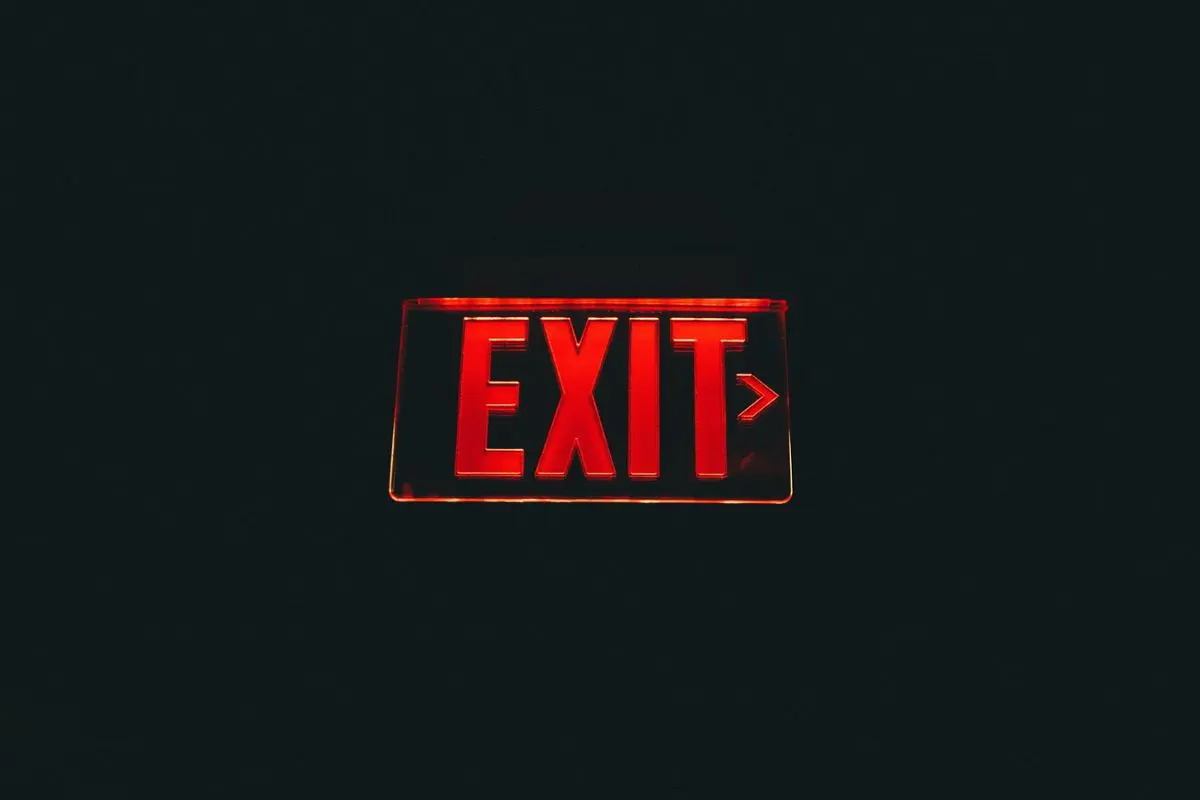 An exit sign.