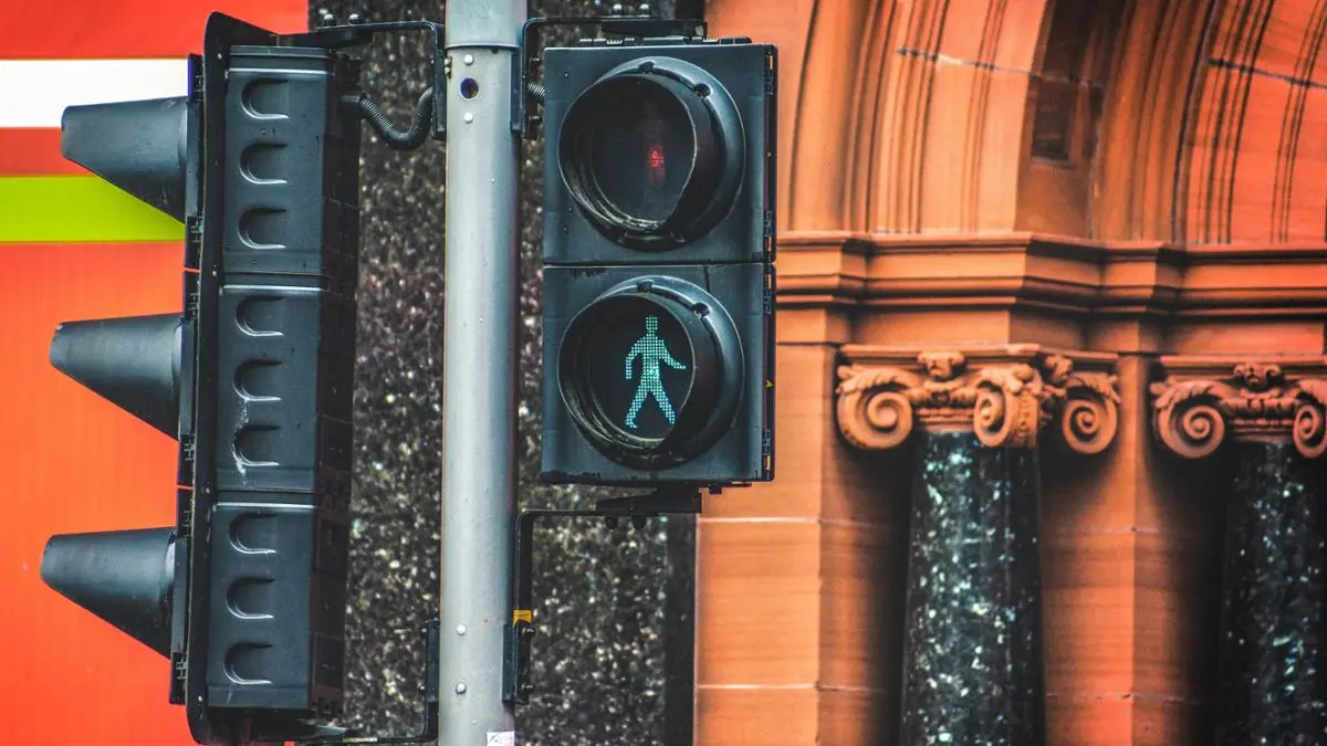 Traffic light for pedestrians.