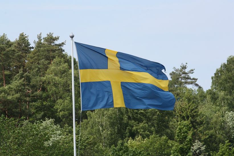 swedish-flag-waving-on-a-pole