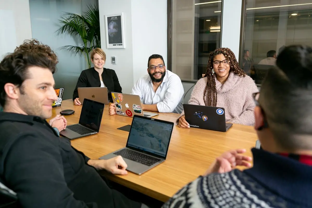 Bunch of people in a room.