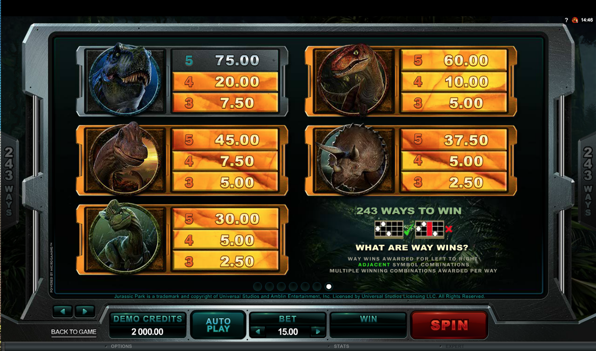 Low symbols paytable