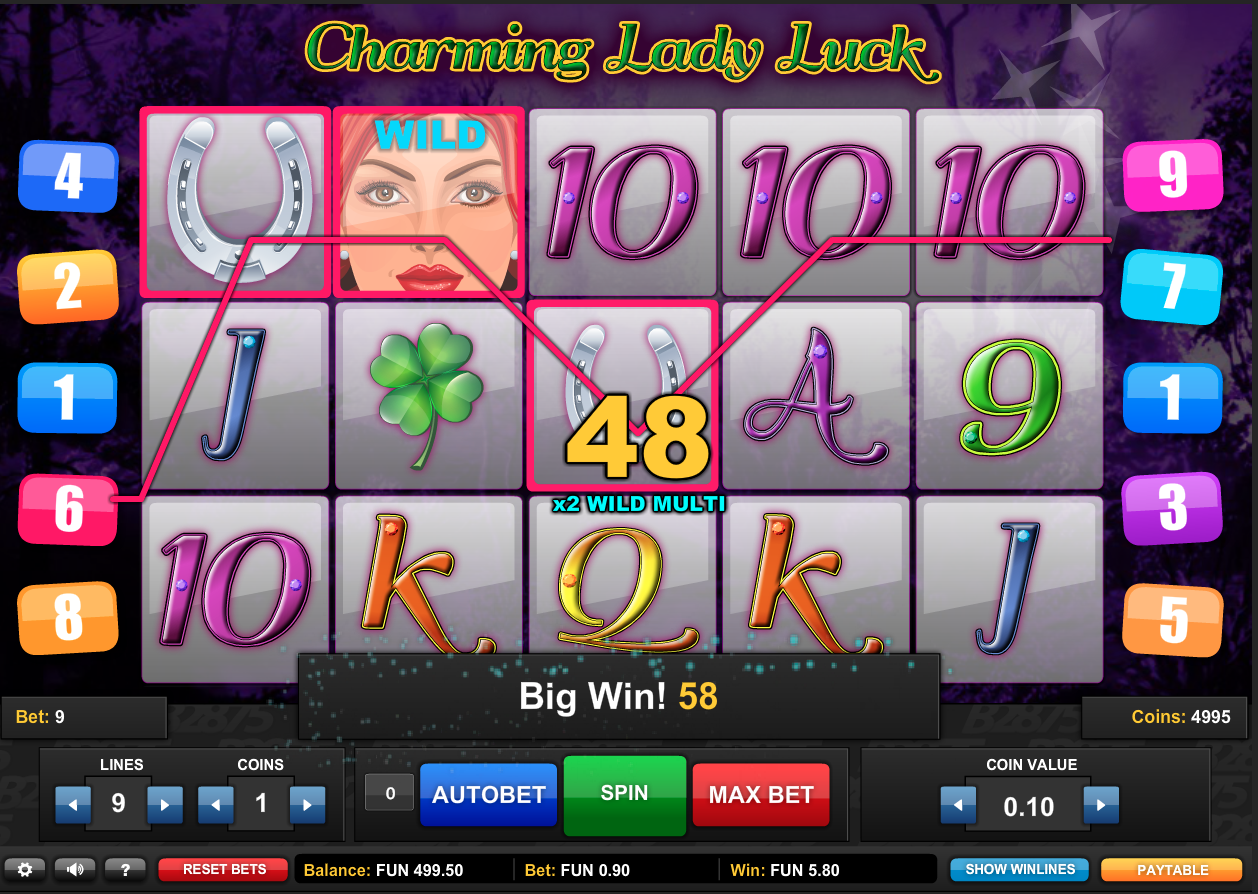 Play Free Charming Lady Luck Game