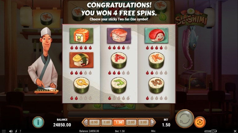 Slashimi - pick a sticky symbol