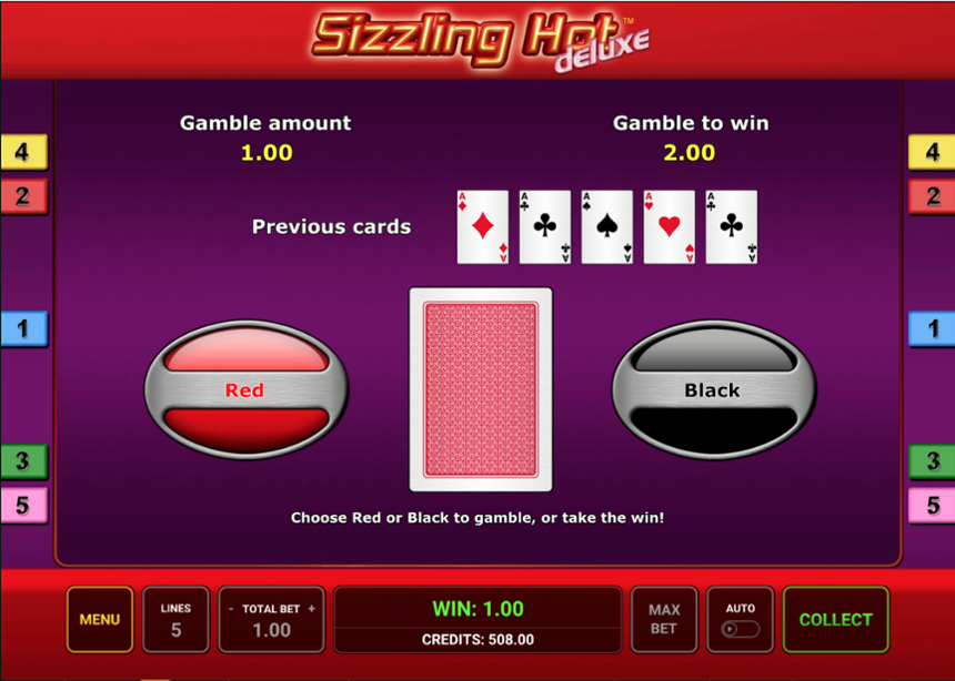 Sizzling Hot Deluxe offers a gamble feature