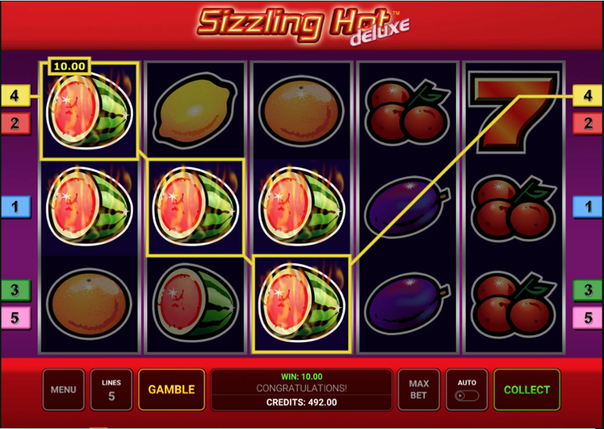 Only 5 winlines in Sizzling Hot Deluxe