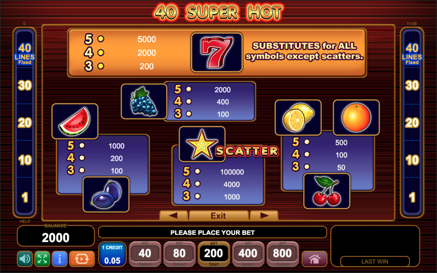 40 super hot casino game free