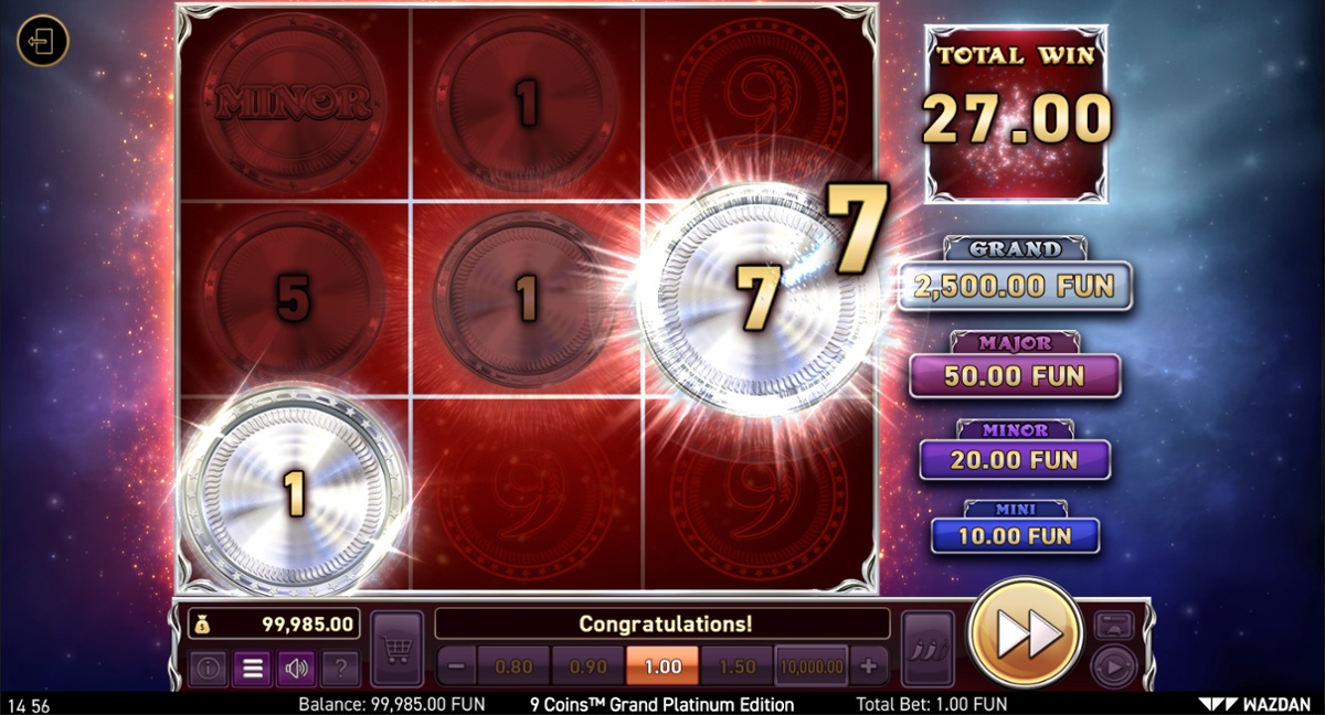 9 Coins: Grand Platinum Edition - Hold The Jackpot Bonus round