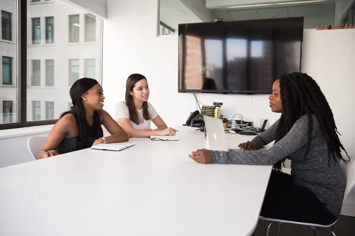 A bunch of people at a job interview.