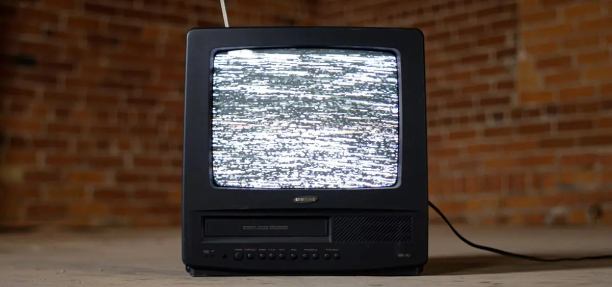 A TV set giving static.