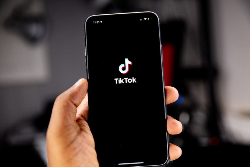 TikTok on a smartphone.