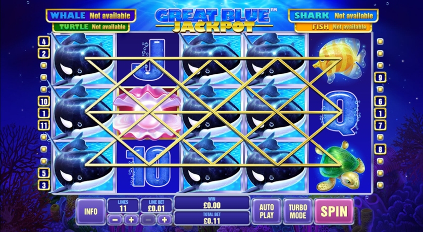 Try the Great Blue Jackpot Video Slot at MansionCasino