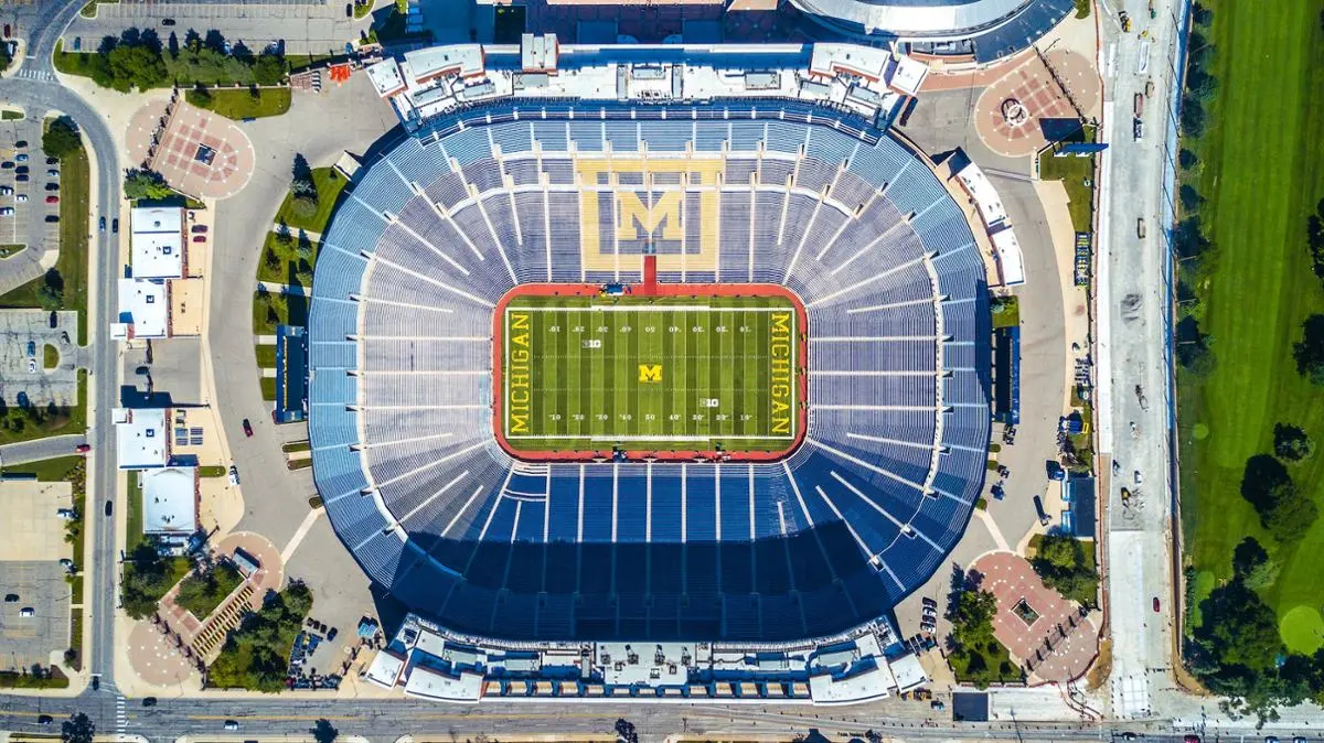 A football stadium in Michigan.