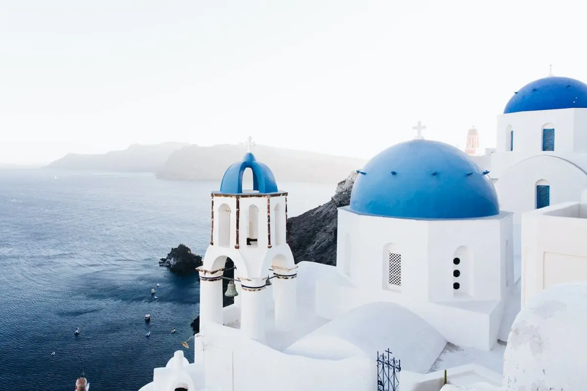 Greece, island view sunset.