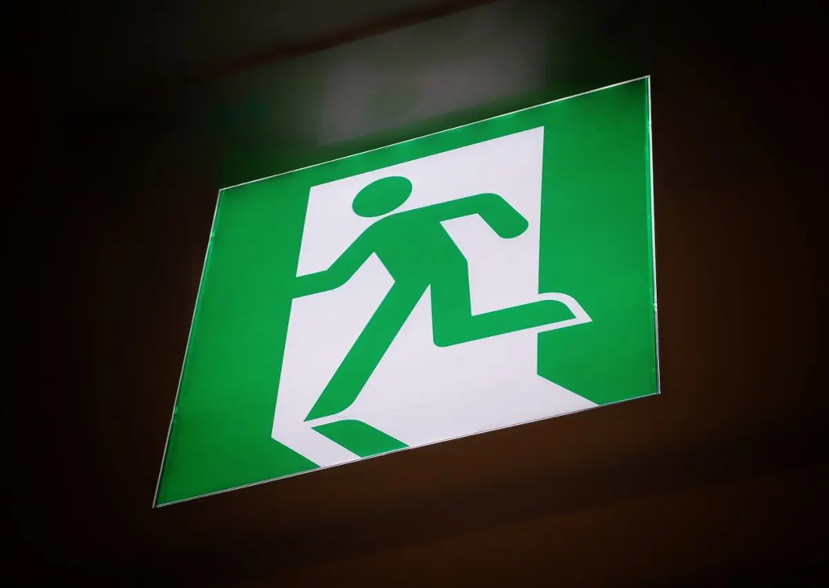 An exit sign.