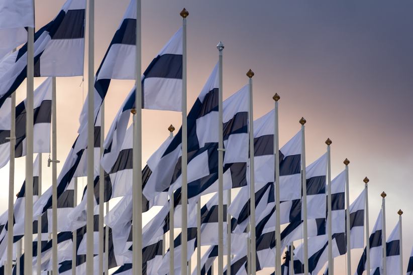 Finland's national flags.