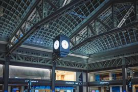 A train station.