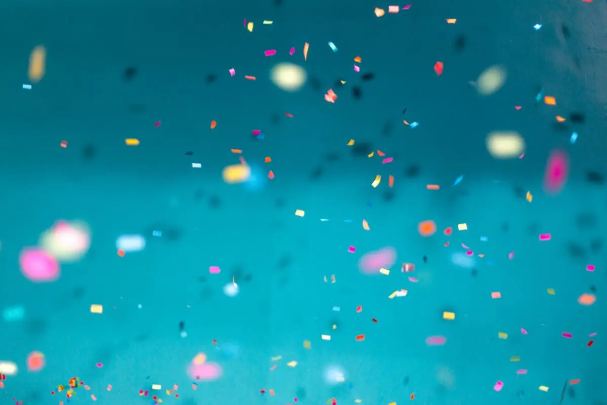 Confetti popping.