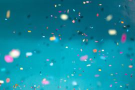 Confetti popping.