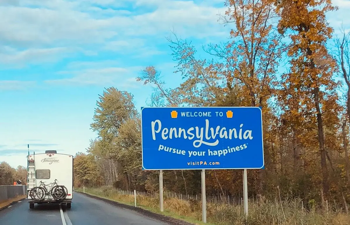 Pennsylvania welcome sign.