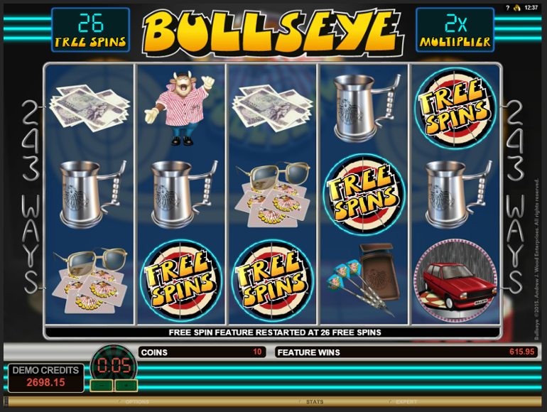 Bullseye Free Play in Demo Mode and Game Review