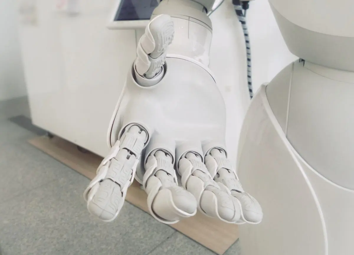 AI hand reaching out.