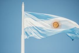 Argentina's national flag.
