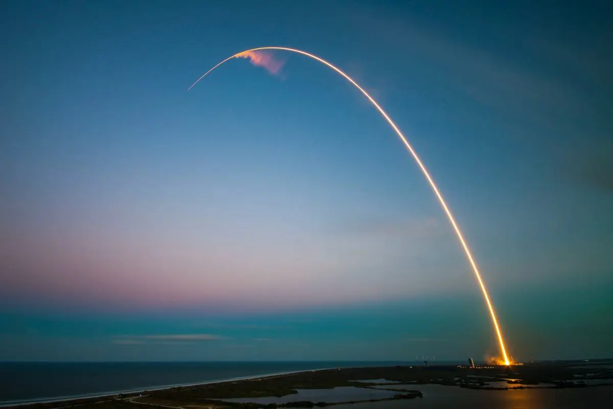 A rocket shooting for the stars.